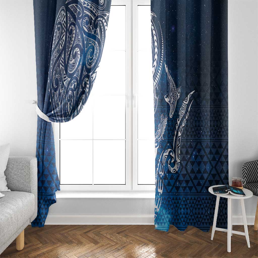 Matariki Galaxy Window Curtain New Zealand Map Maori Pattern