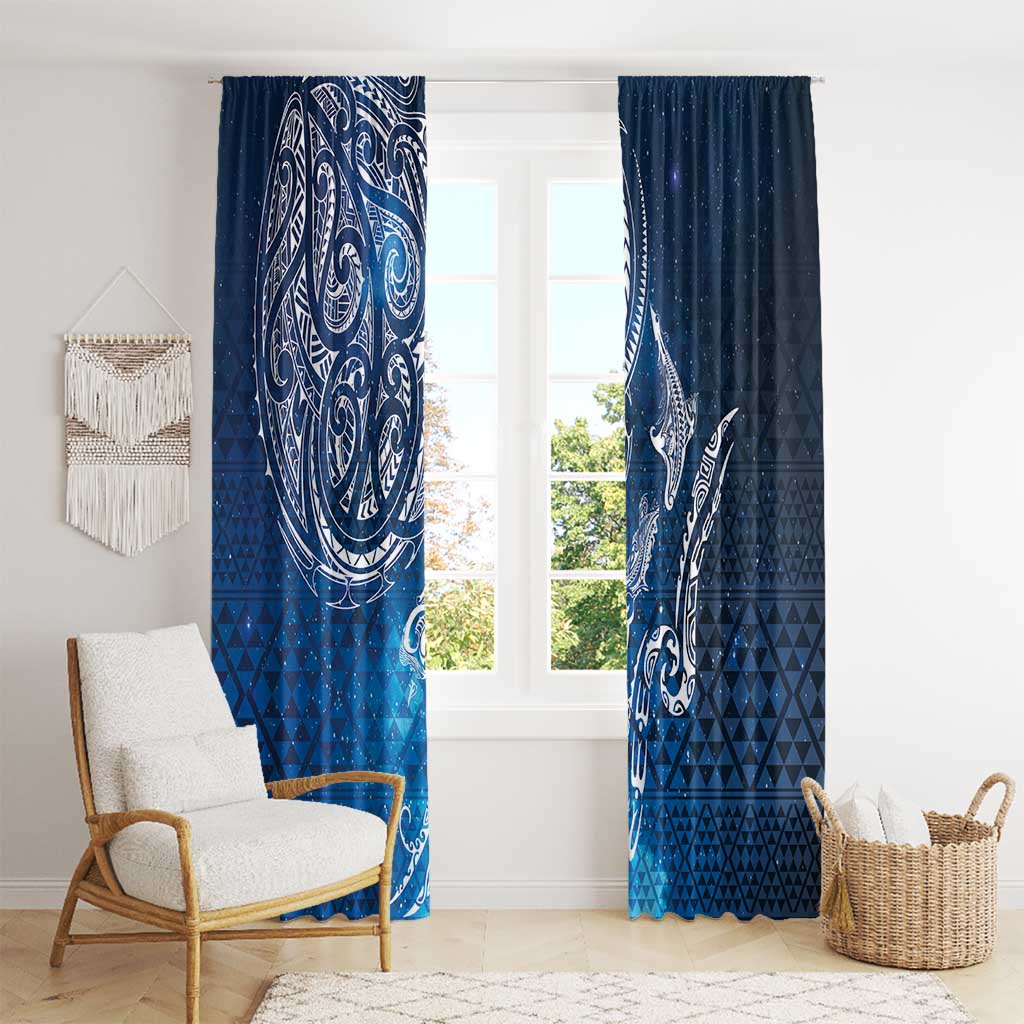 Matariki Galaxy Window Curtain New Zealand Map Maori Pattern