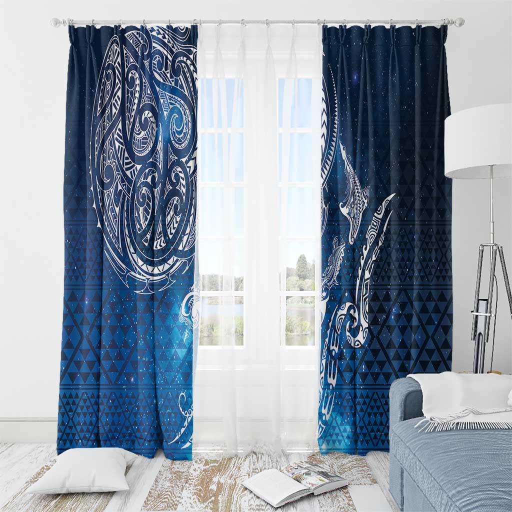 Matariki Galaxy Window Curtain New Zealand Map Maori Pattern