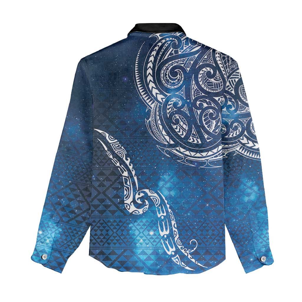 Matariki Galaxy Women Casual Shirt New Zealand Map Maori Pattern