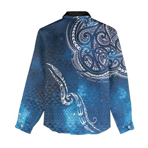 Matariki Galaxy Women Casual Shirt New Zealand Map Maori Pattern