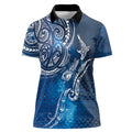 Matariki Galaxy Women Polo Shirt New Zealand Map Maori Pattern