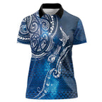 Matariki Galaxy Women Polo Shirt New Zealand Map Maori Pattern