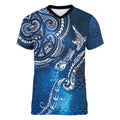Matariki Galaxy Women V-Neck T-Shirt New Zealand Map Maori Pattern