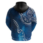 Matariki Galaxy Zip Hoodie New Zealand Map Maori Pattern