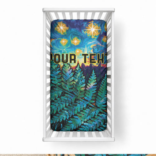 Matariki Te Tau Hou Maori Personalised Baby Bed Cover New Zealand Silver Fern Night Starry Sky