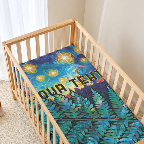 Matariki Te Tau Hou Maori Personalised Baby Bed Cover New Zealand Silver Fern Night Starry Sky