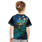 Matariki Te Tau Hou Maori Kid T Shirt New Zealand Silver Fern Night Starry Sky