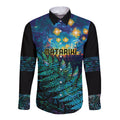 Matariki Te Tau Hou Maori Long Sleeve Button Shirt New Zealand Silver Fern Night Starry Sky