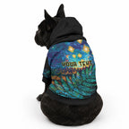Matariki Te Tau Hou Maori Personalised Pet Hoodie New Zealand Silver Fern Night Starry Sky