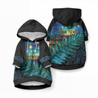 Matariki Te Tau Hou Maori Personalised Pet Hoodie New Zealand Silver Fern Night Starry Sky