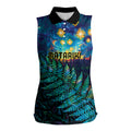 Matariki Te Tau Hou Maori Women Sleeveless Polo Shirt New Zealand Silver Fern Night Starry Sky