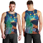 Personalised New Zealand Matariki Art Star Men Tank Top Koru Fern Night Starry Sky