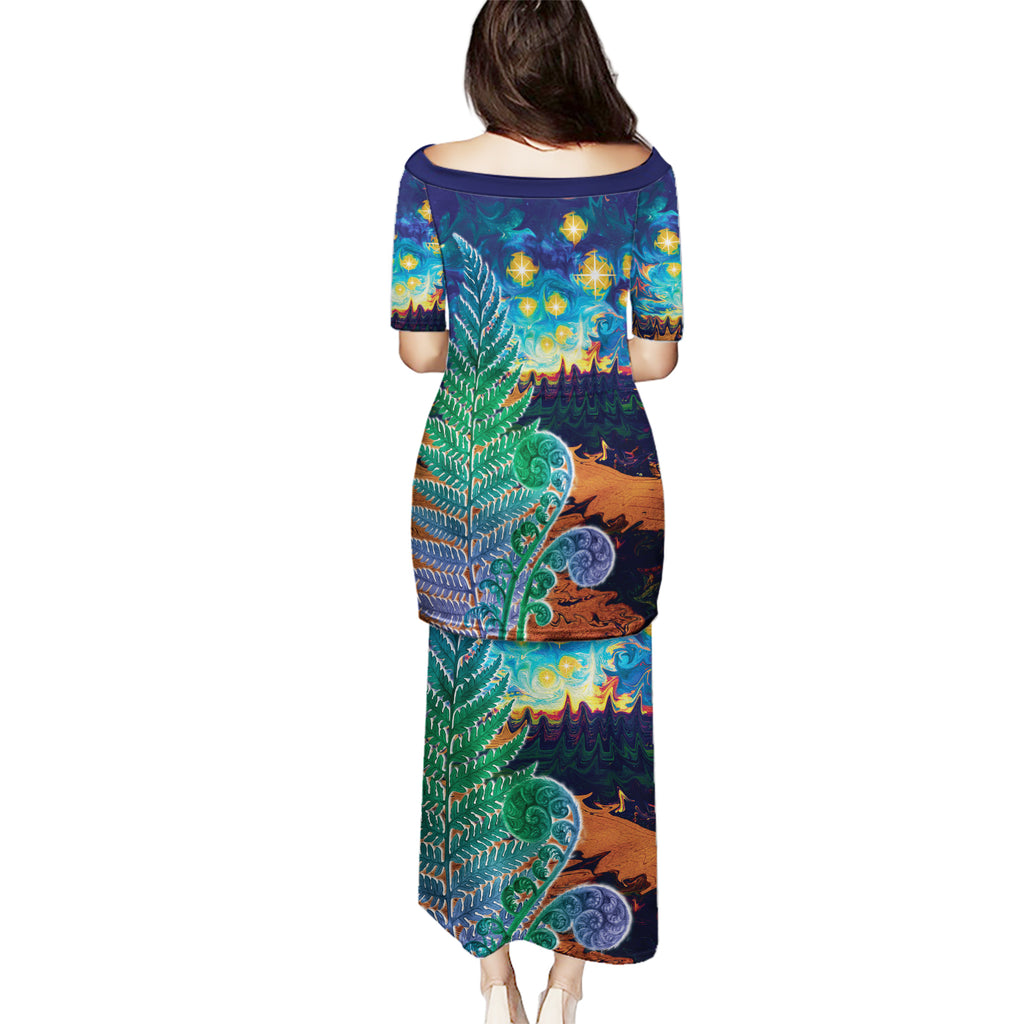 Personalised New Zealand Matariki Art Star Puletasi Koru Fern Night Starry Sky