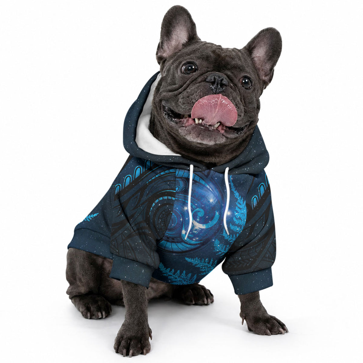 New Zealand Matariki Pet Hoodie Blue Milky Way Stars Night Sky