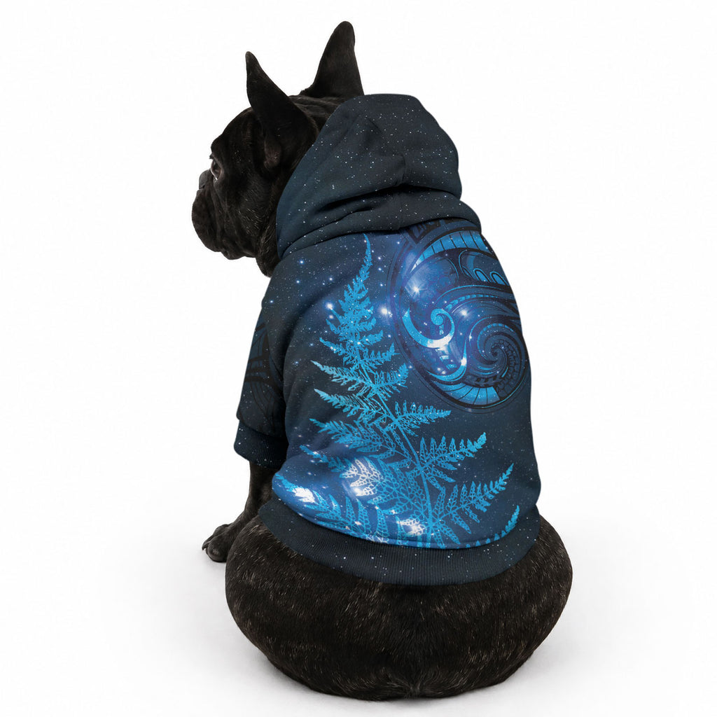 New Zealand Matariki Pet Hoodie Blue Milky Way Stars Night Sky