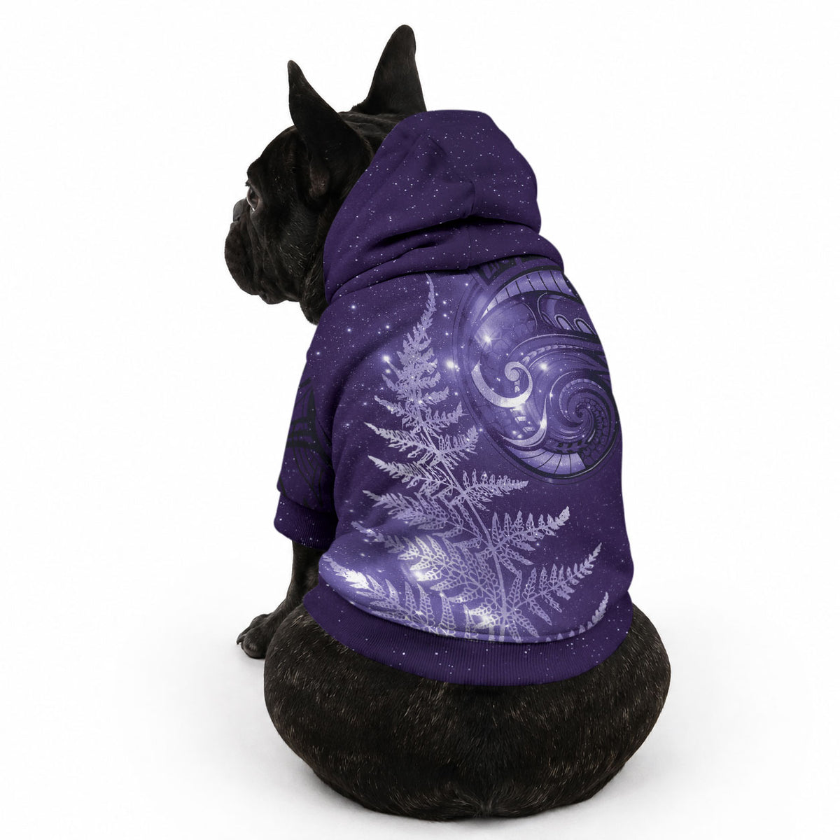 New Zealand Matariki Pet Hoodie Purple Milky Way Stars Night Sky