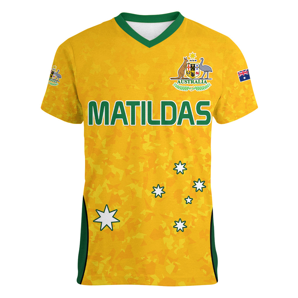 custom-text-and-number-australia-soccer-women-v-neck-t-shirt-socceroos-with-kangaroo-matildas-2023