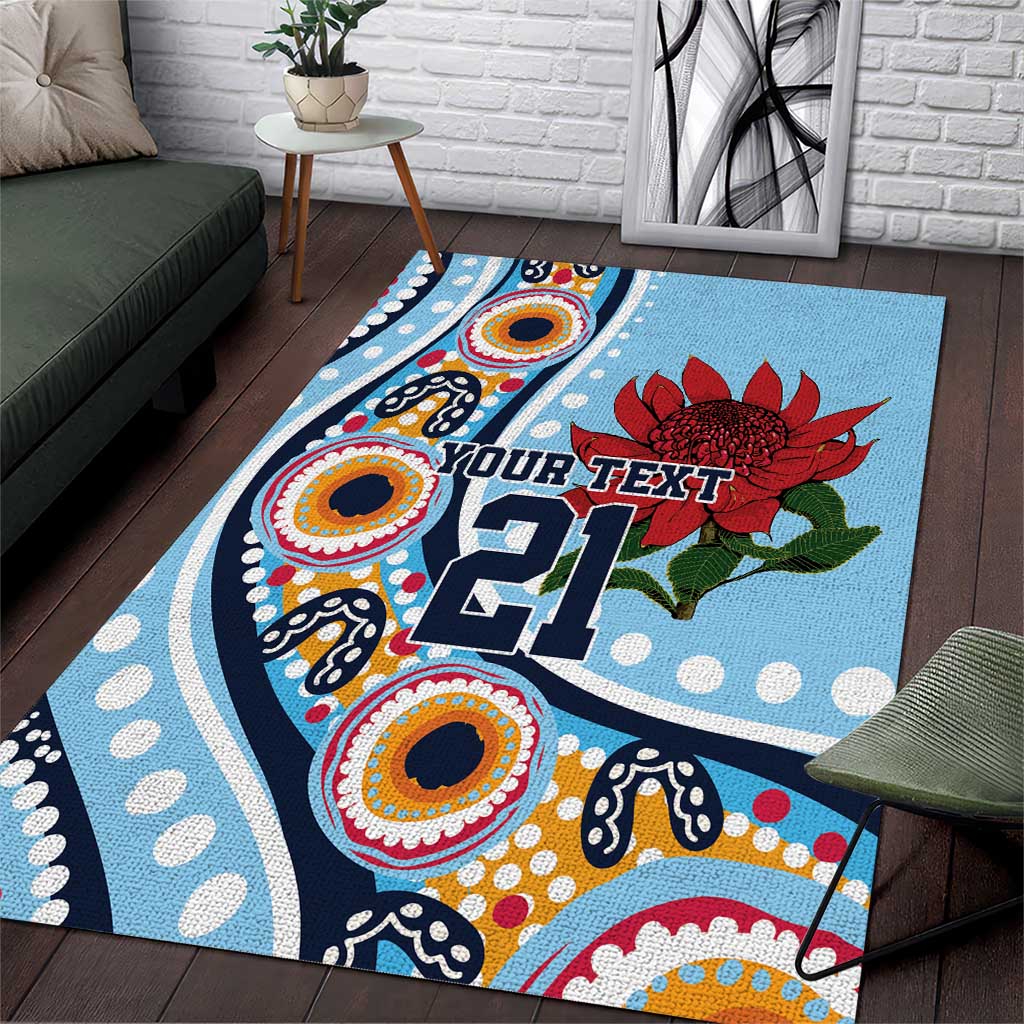 New South Wales Rugby Pacific Custom Area Rug Aboriginal art of Waratah