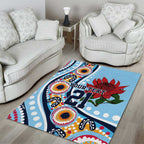 New South Wales Rugby Pacific Custom Area Rug Aboriginal art of Waratah