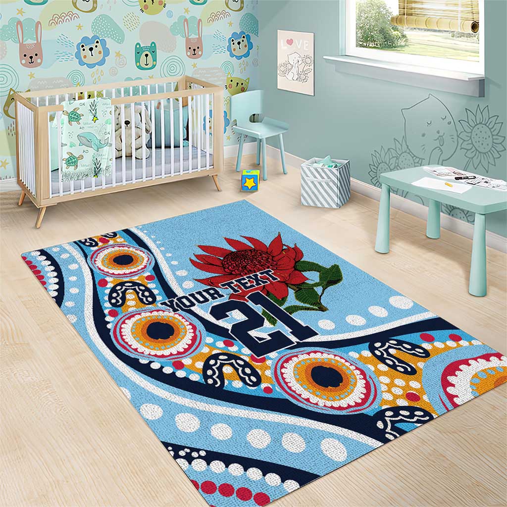 New South Wales Rugby Pacific Custom Area Rug Aboriginal art of Waratah