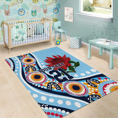 New South Wales Rugby Pacific Custom Area Rug Aboriginal art of Waratah
