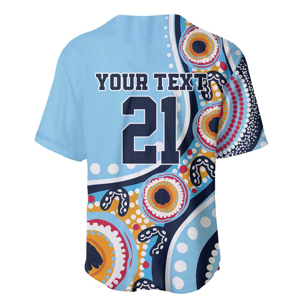 New South Wales Rugby Pacific Custom Baseball Jersey Aboriginal art of Waratah