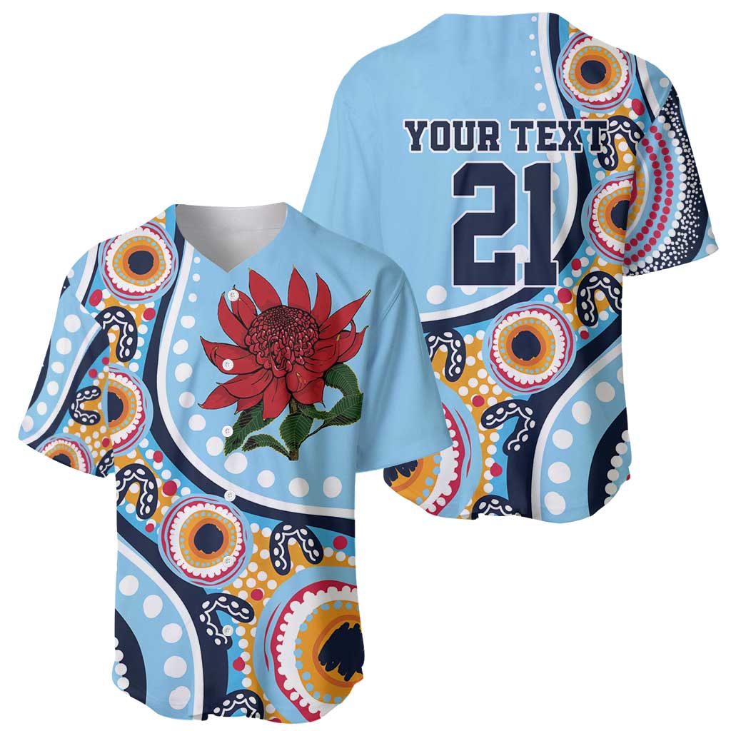 New South Wales Rugby Pacific Custom Baseball Jersey Aboriginal art of Waratah