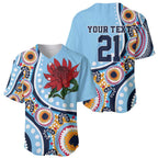 New South Wales Rugby Pacific Custom Baseball Jersey Aboriginal art of Waratah