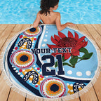 New South Wales Rugby Pacific Custom Beach Blanket Aboriginal art of Waratah