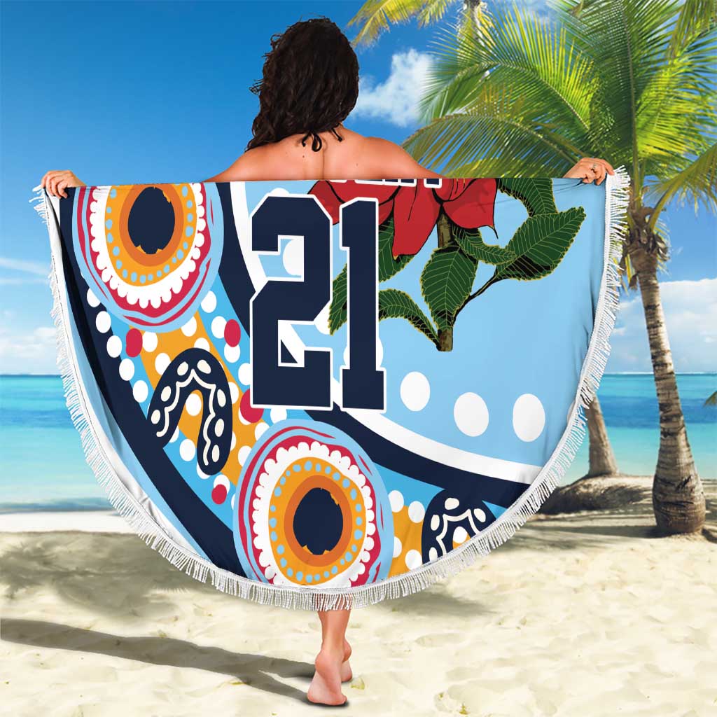 New South Wales Rugby Pacific Custom Beach Blanket Aboriginal art of Waratah