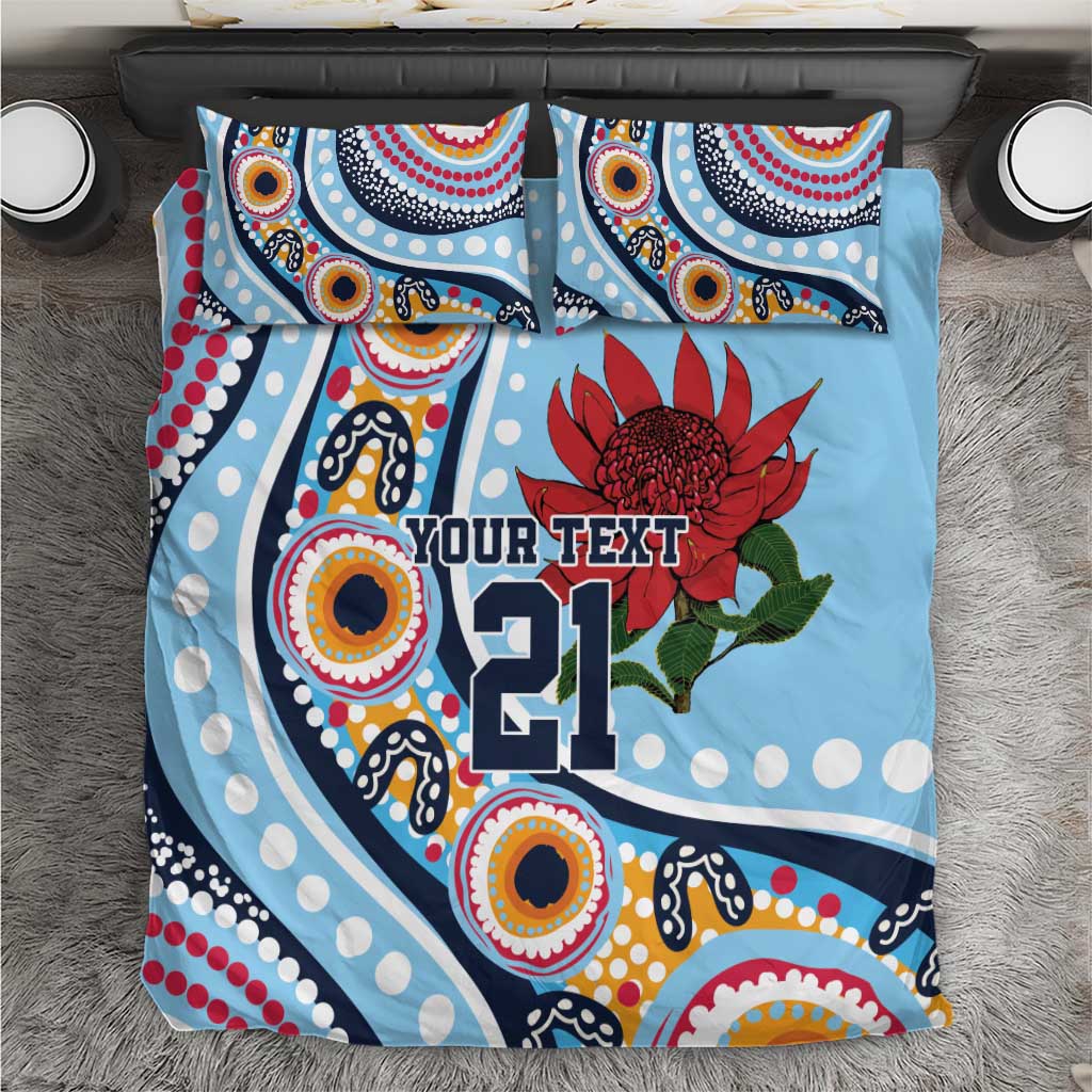 New South Wales Rugby Pacific Custom Bedding Set Aboriginal art of Waratah