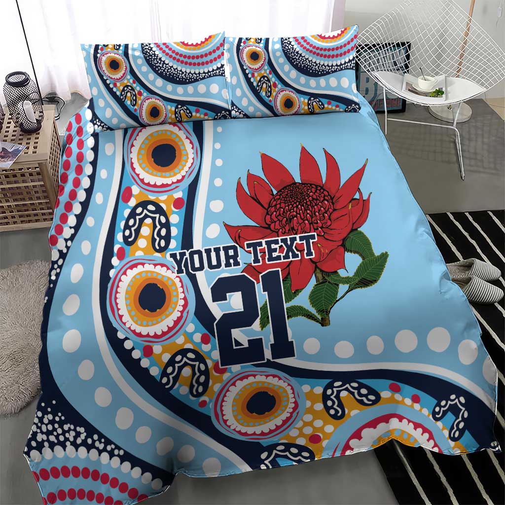 New South Wales Rugby Pacific Custom Bedding Set Aboriginal art of Waratah