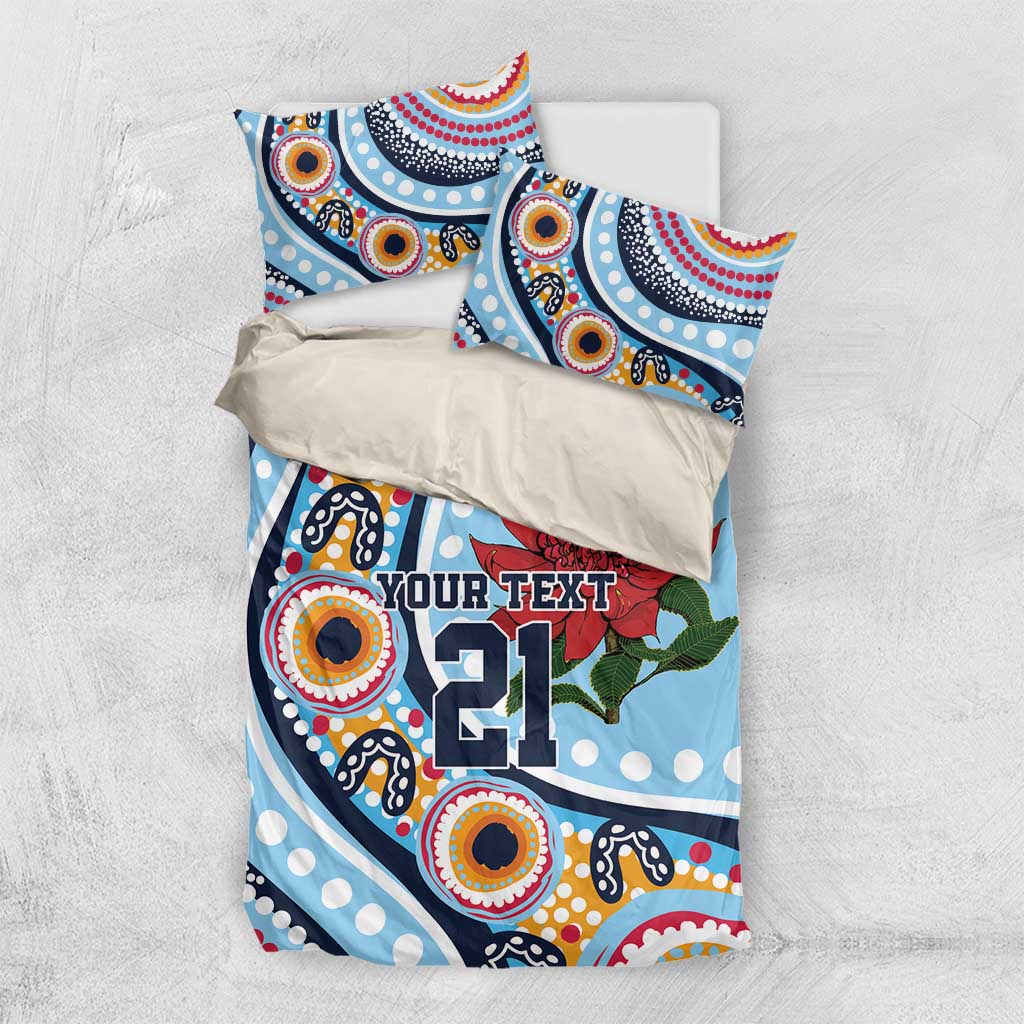 New South Wales Rugby Pacific Custom Bedding Set Aboriginal art of Waratah
