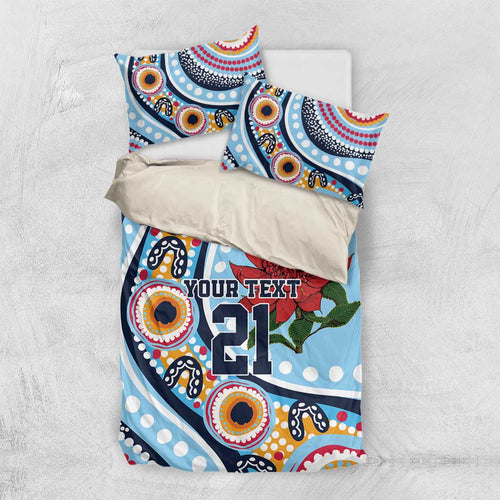 New South Wales Rugby Pacific Custom Bedding Set Aboriginal art of Waratah
