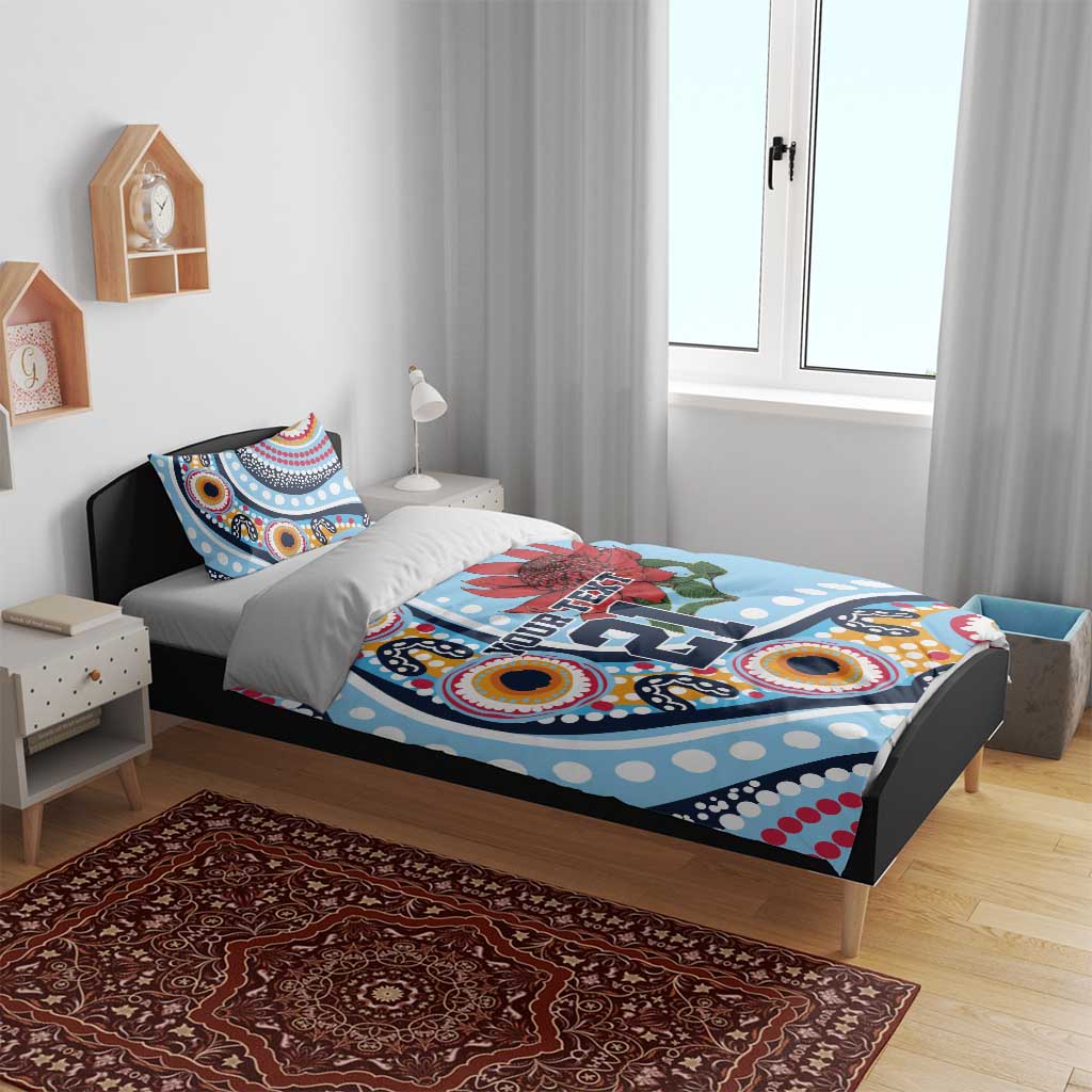 New South Wales Rugby Pacific Custom Bedding Set Aboriginal art of Waratah