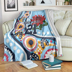 New South Wales Rugby Pacific Custom Blanket Aboriginal art of Waratah