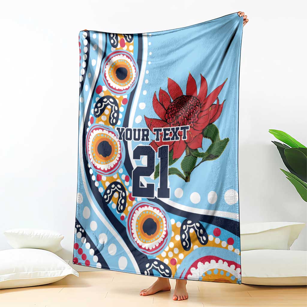 New South Wales Rugby Pacific Custom Blanket Aboriginal art of Waratah