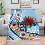 New South Wales Rugby Pacific Custom Blanket Aboriginal art of Waratah