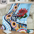 New South Wales Rugby Pacific Custom Blanket Aboriginal art of Waratah