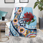 New South Wales Rugby Pacific Custom Blanket Aboriginal art of Waratah