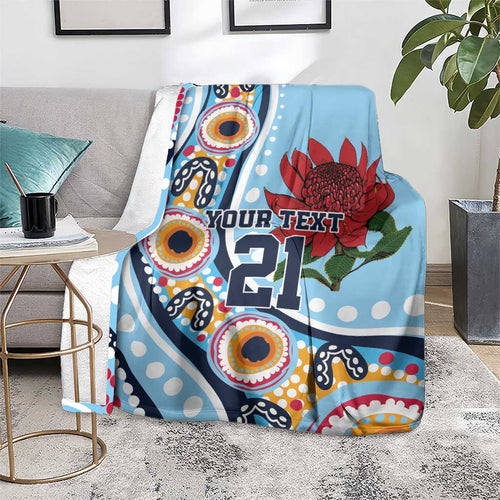 New South Wales Rugby Pacific Custom Blanket Aboriginal art of Waratah
