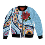 New South Wales Rugby Pacific Custom Bomber Jacket Aboriginal art of Waratah