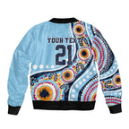New South Wales Rugby Pacific Custom Bomber Jacket Aboriginal art of Waratah
