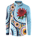 New South Wales Rugby Pacific Custom Button Sweatshirt Aboriginal art of Waratah