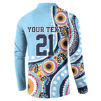 New South Wales Rugby Pacific Custom Button Sweatshirt Aboriginal art of Waratah