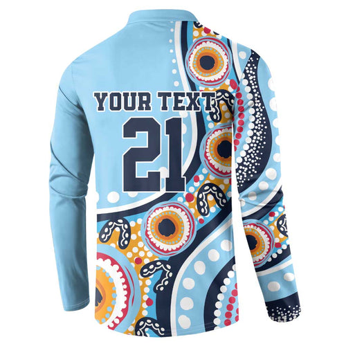 New South Wales Rugby Pacific Custom Button Sweatshirt Aboriginal art of Waratah