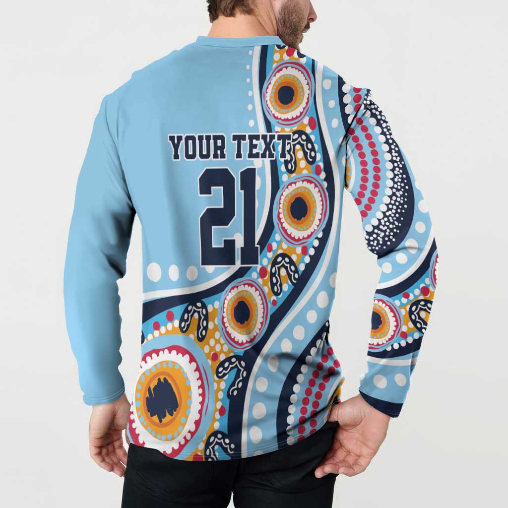 New South Wales Rugby Pacific Custom Button Sweatshirt Aboriginal art of Waratah