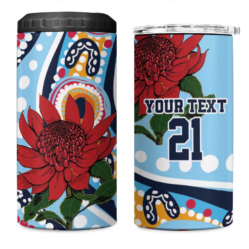 New South Wales Rugby Pacific Custom 4 in 1 Can Cooler Tumbler Aboriginal art of Waratah
