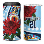 New South Wales Rugby Pacific Custom 4 in 1 Can Cooler Tumbler Aboriginal art of Waratah